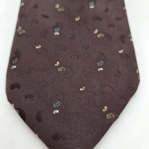 Vintage 1959 Claude Du Pre Collectible Tie Brown Small Paisley 3 Inch X 58 Inch - Picture 2 of 5